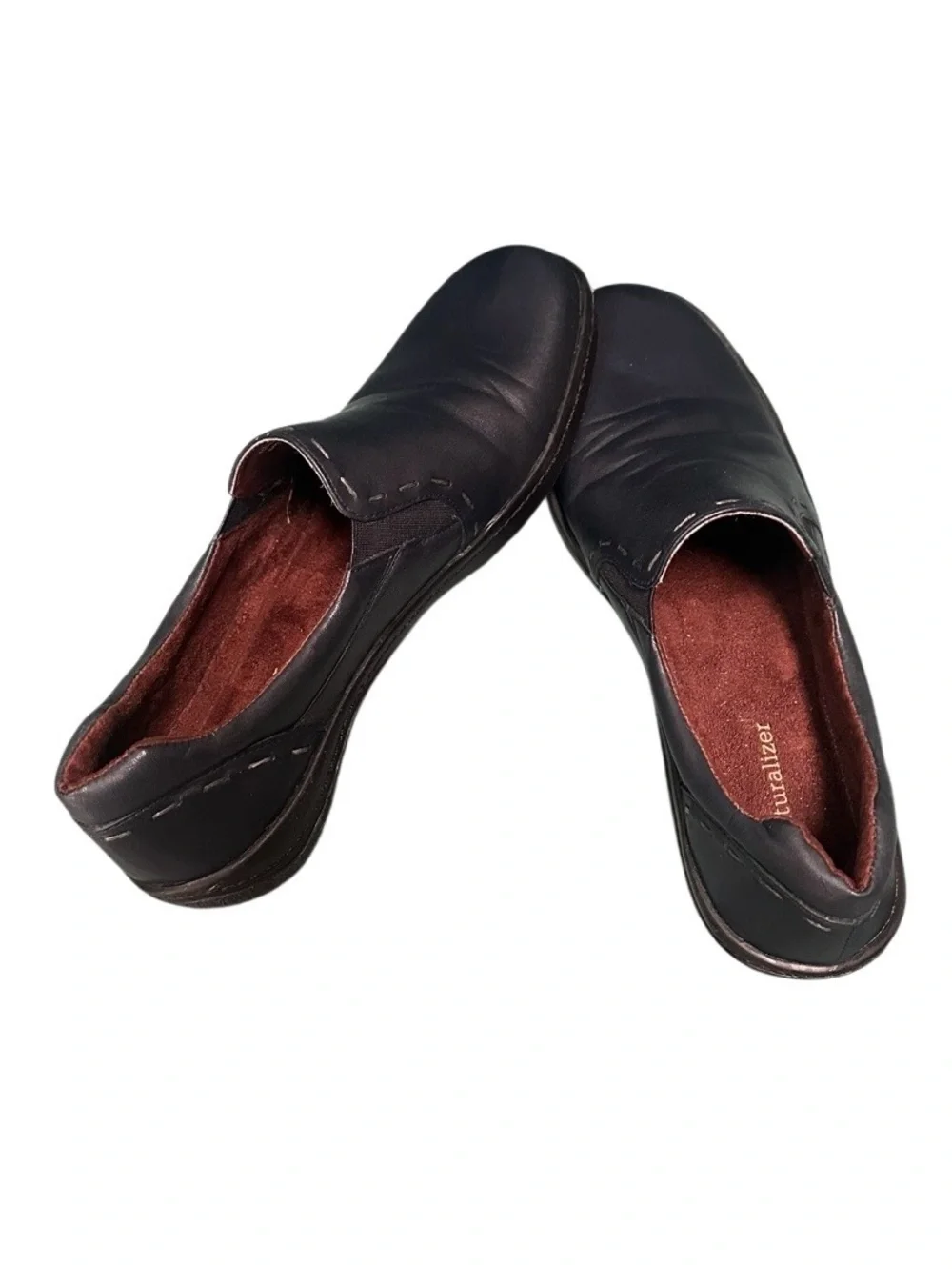 Women’s Navy Naturalizer Leather Slip On 7.5 Narrow. EUC